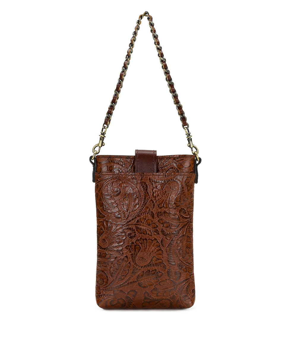 Female - Leontine Crossbody | Brazilian Supple Tooled | Cognac - cognac - by Patricia Nash - View 2 of 4