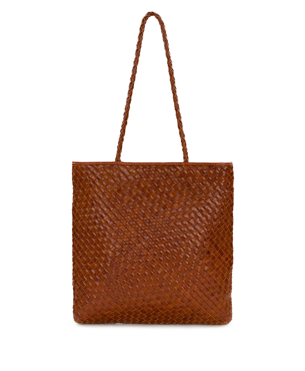 Female - Valence Tote - Hand Stained Woven - cognac - by Patricia Nash - View 1 of 7