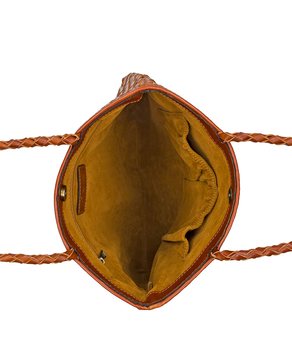 Female - Valence Tote - Hand Stained Woven - cognac - by Patricia Nash - View 5 of 7