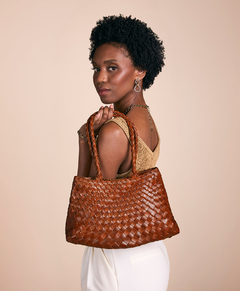 Violaine Satchel - Hand Stained Woven – Patricia Nash