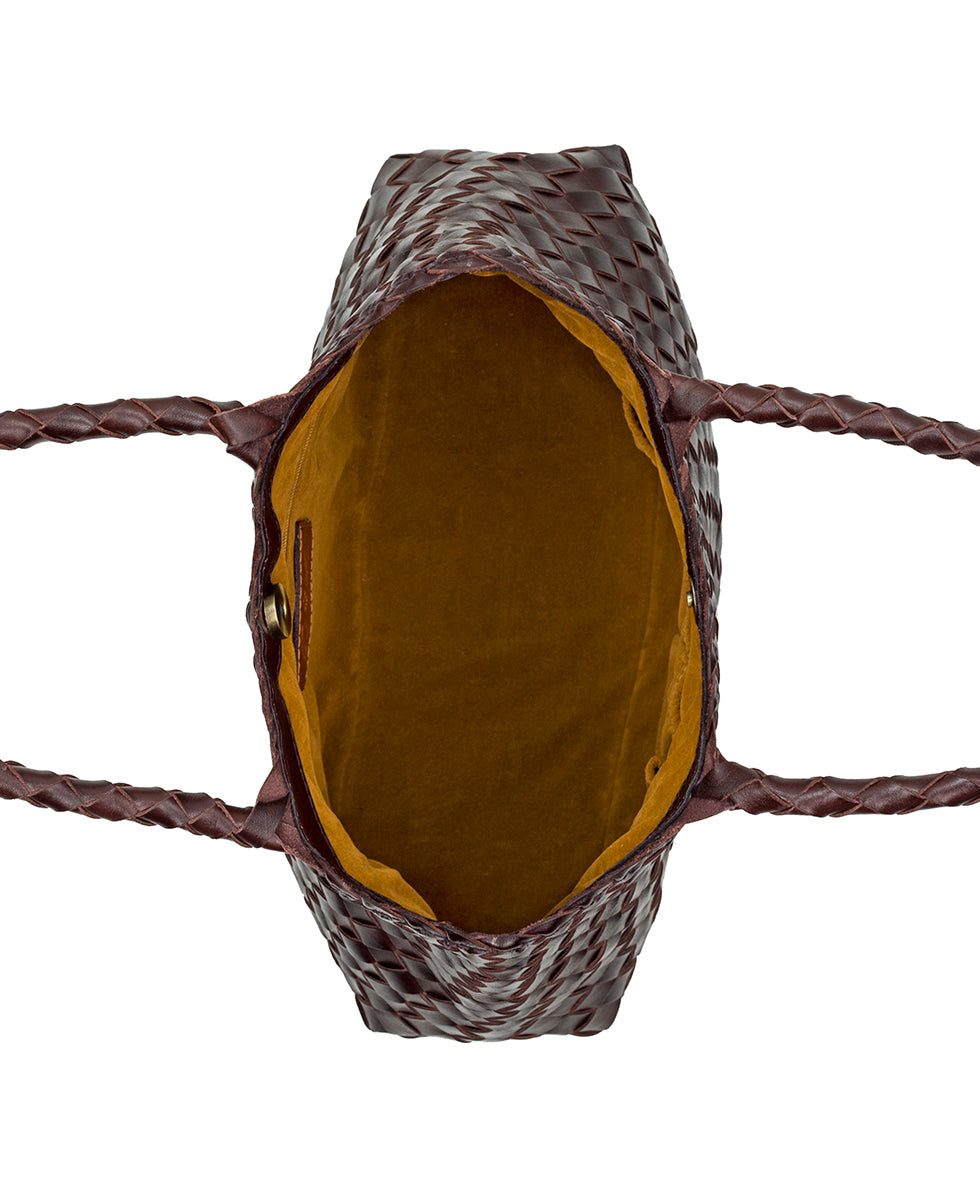 Female - Violaine Satchel - Hand Stained Woven - cognac - by Patricia Nash - View 5 of 19