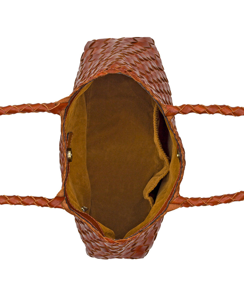 Female - Violaine Satchel - Hand Stained Woven - cognac - by Patricia Nash - View 13 of 19