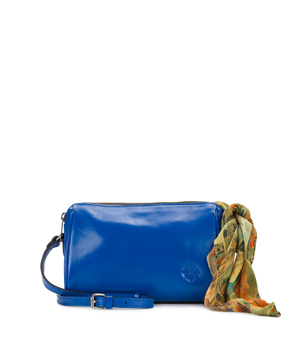 Female - Romy Crossbody with Postcards From Paris Scarf -  Vintage Distressed - cornflower - by Patricia Nash - View 1 of 5