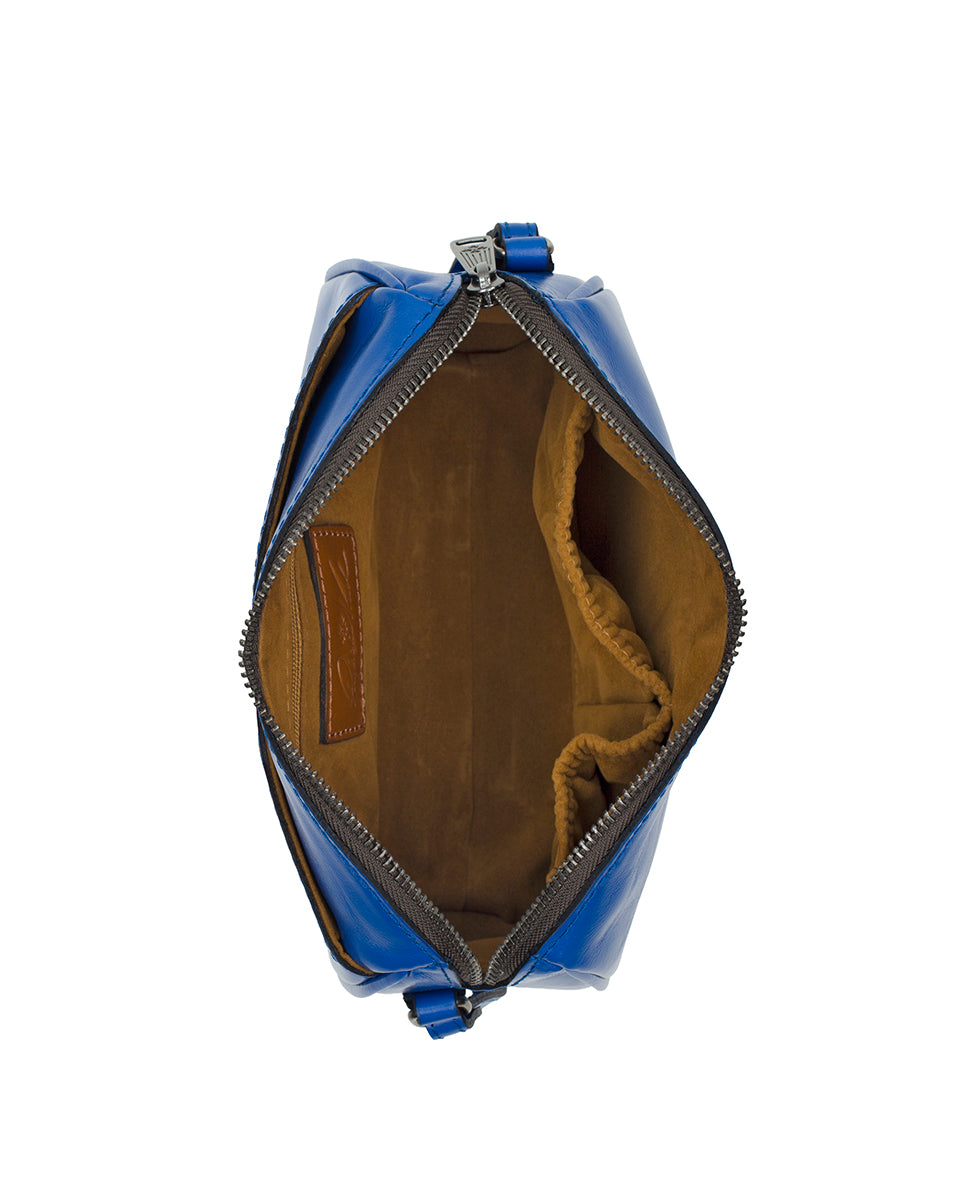 Female - Romy Crossbody with Postcards From Paris Scarf -  Vintage Distressed - cornflower - by Patricia Nash - View 4 of 5