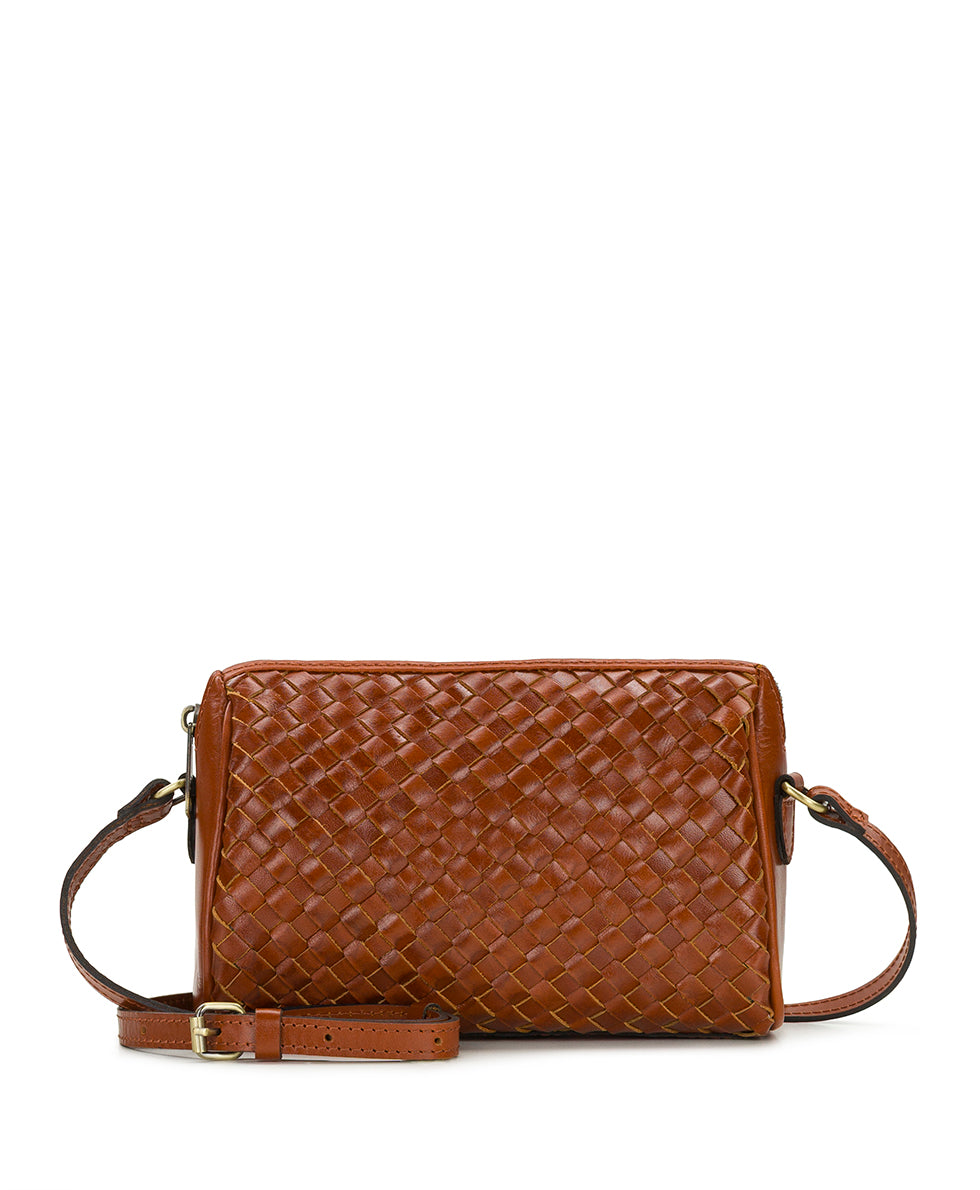 Female - Romy Crossbody - Hand Stained Woven - cognac - by Patricia Nash - View 1 of 4