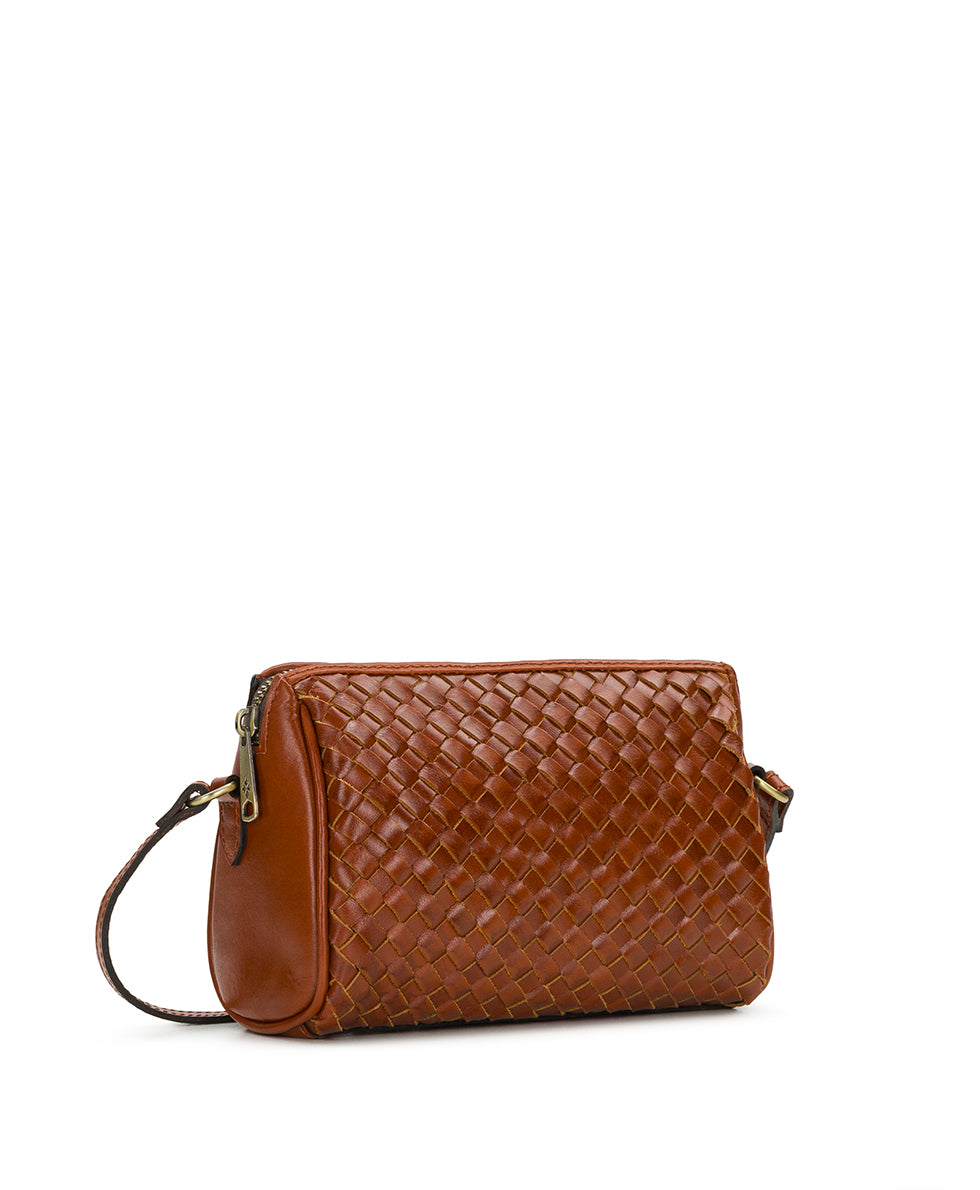Female - Romy Crossbody - Hand Stained Woven - cognac - by Patricia Nash - View 3 of 4