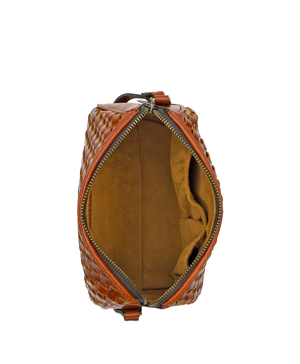 Female - Romy Crossbody - Hand Stained Woven - cognac - by Patricia Nash - View 4 of 4