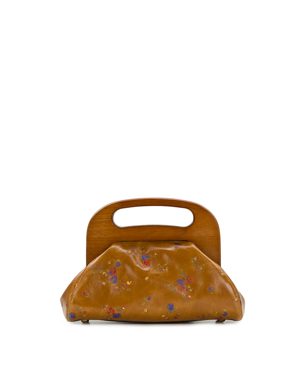Female - Meuse Wooden Frame Crossbody - Fleur de Jardin Embossed - light tan - by Patricia Nash - View 2 of 4
