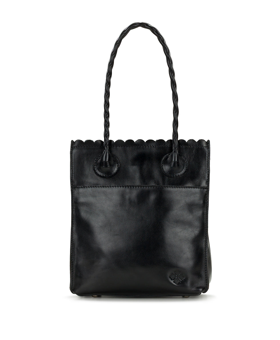 Female - Charline Tote | Cavo Tooled Applique | Distressed Black - distressed black - by Patricia Nash - View 3 of 6