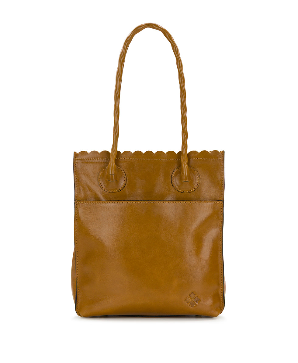 Female - Charline Tote | Cavo Tooled Applique | Distressed Light Tan - light tan - by Patricia Nash - View 3 of 6