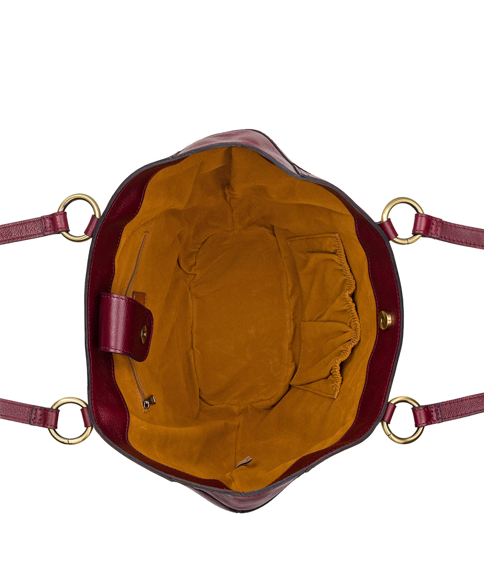 Female - Meudon Satchel | Rugged Natural Grain | Oxblood - oxblood - by Patricia Nash - View 4 of 4