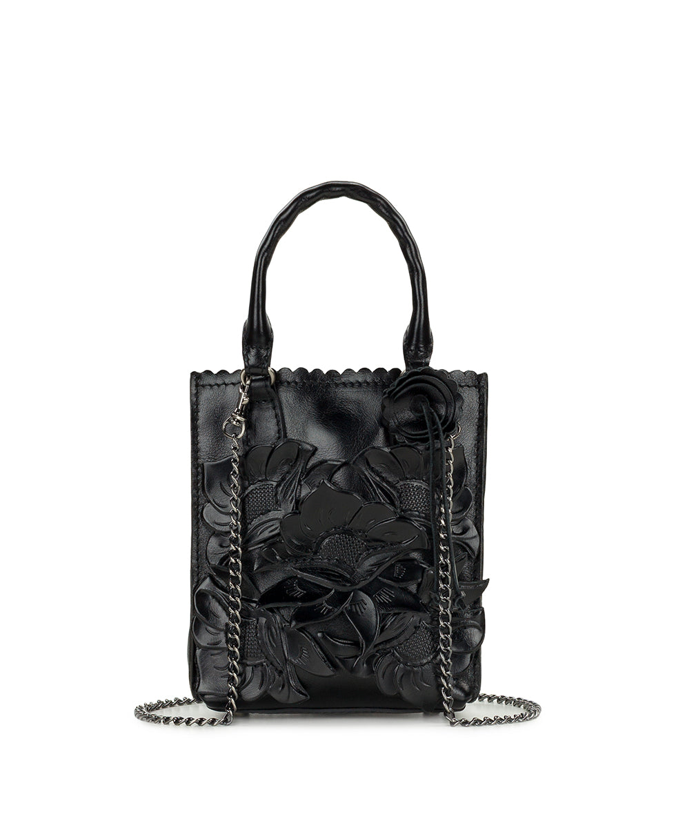 Female - Noella Tote Crossbody  | Cavo Tooled Applique | Distressed Black - distressed black - by Patricia Nash - View 1 of 4
