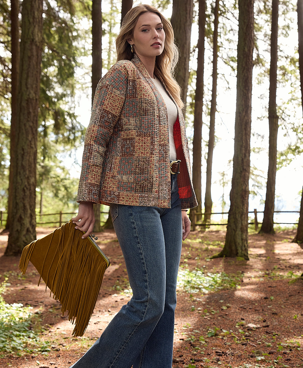 Female - Vivienne Frame Crossbody | Suede Fringe | Cognac - cognac - by Patricia Nash - View 6 of 6