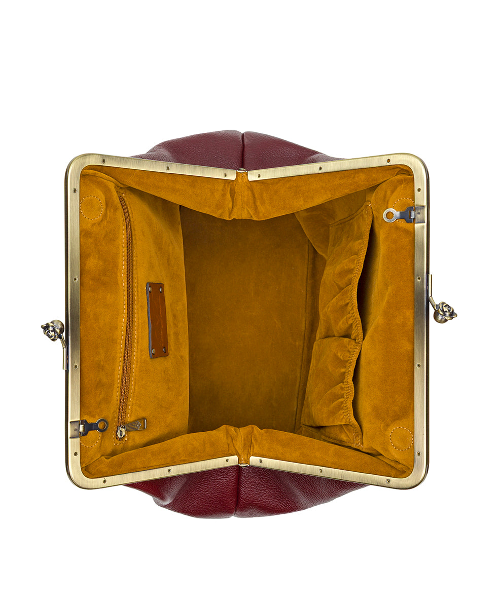 Female - Vivienne Frame Crossbody | Rugged Natural Grain | Oxblood - oxblood - by Patricia Nash - View 4 of 4