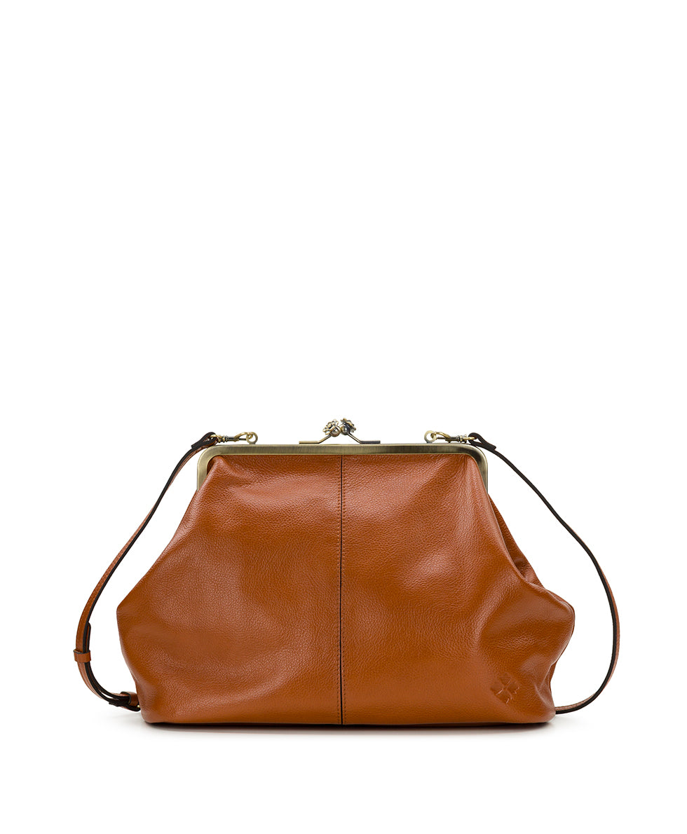 Female - Vivienne Frame Crossbody | Rugged Natural Grain | Cognac - cognac - by Patricia Nash - View 1 of 4