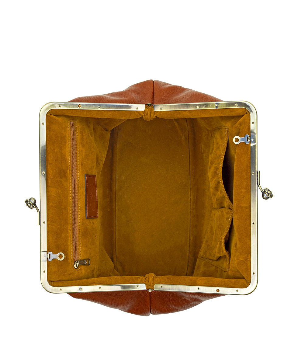 Female - Vivienne Frame Crossbody | Rugged Natural Grain | Cognac - cognac - by Patricia Nash - View 4 of 4
