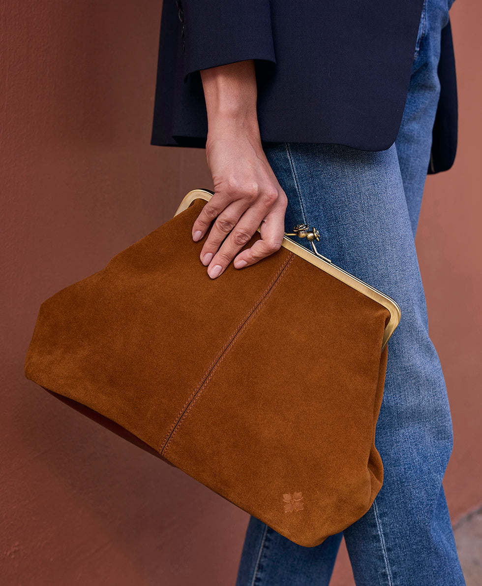 Female - Vivienne Frame | Suede Leather | Cognac - cognac - by Patricia Nash - View 6 of 9