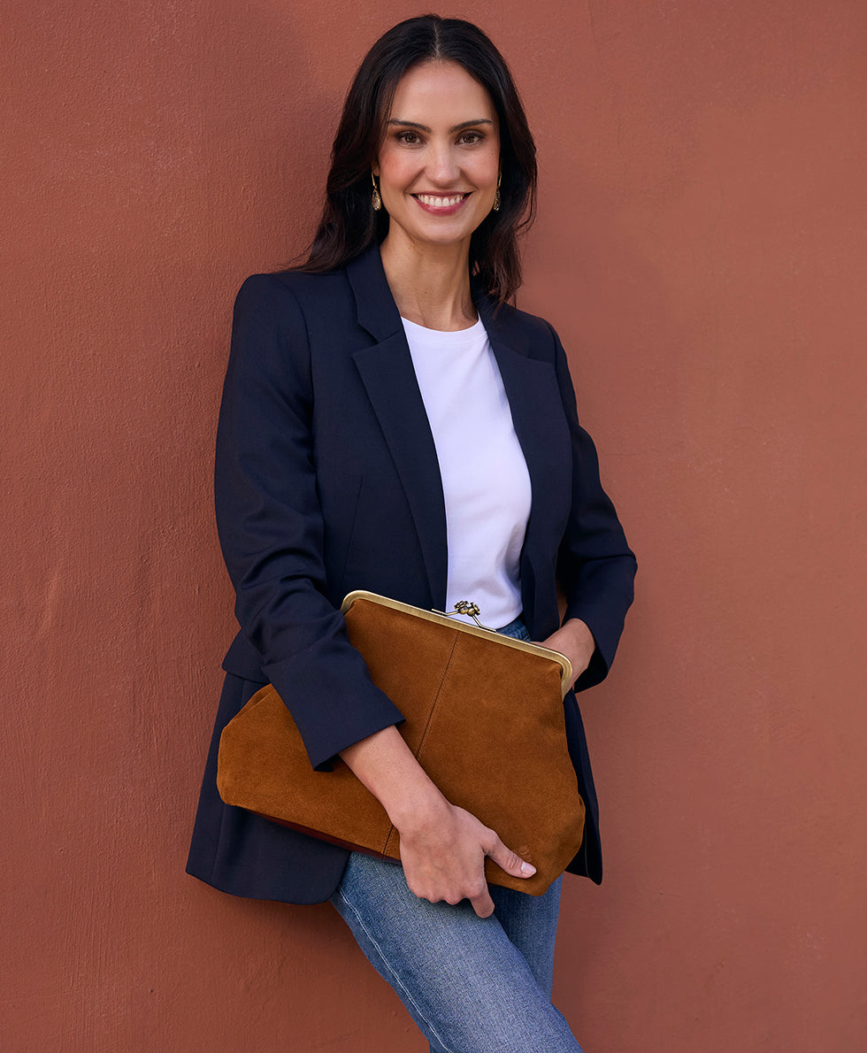 Vivienne Frame | Suede Leather | Cognac | Patricia Nash