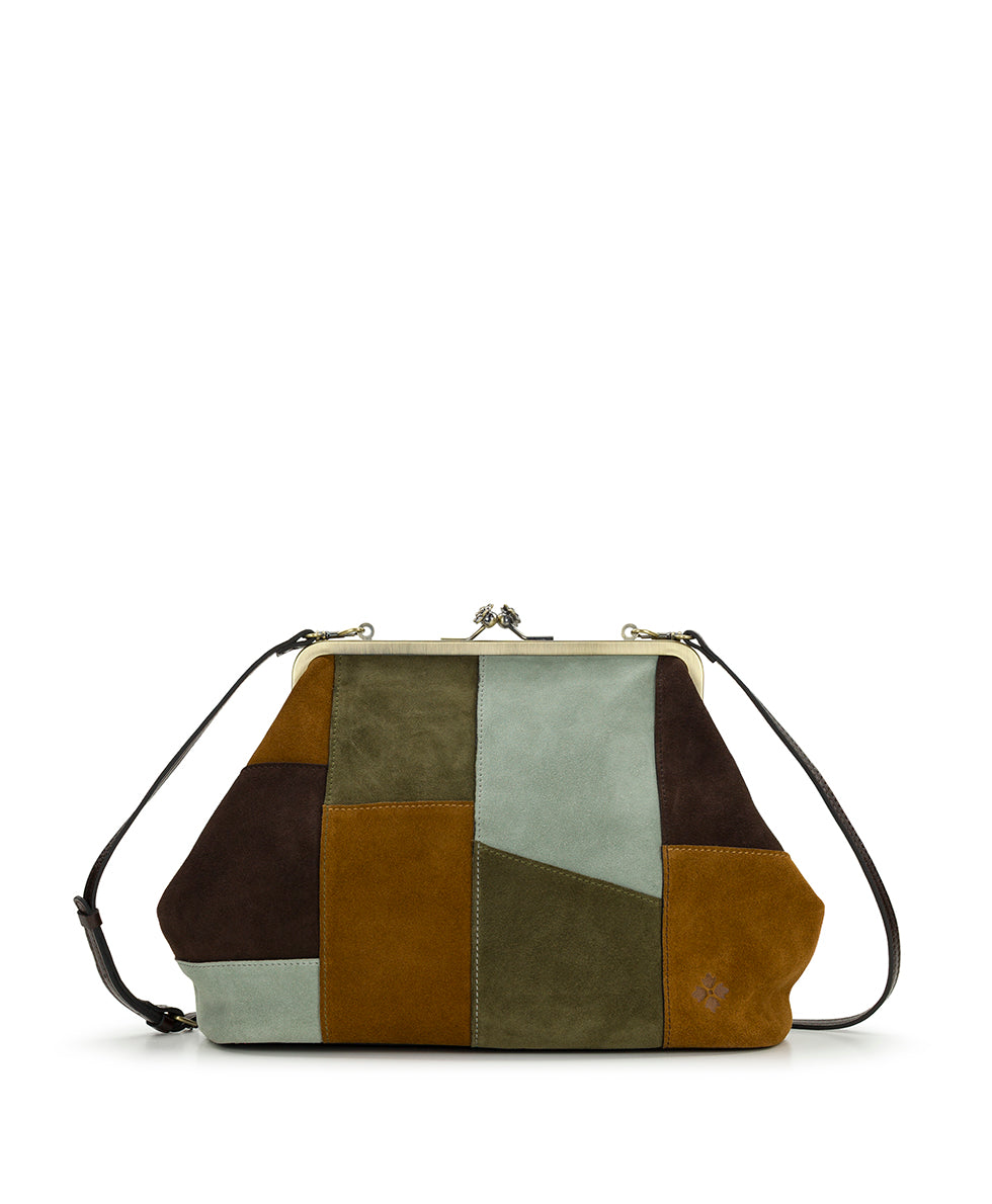 Female - Vivienne Frame | Suede Patchwork | Chocolate/Cognac/Olive/Nordic Blue - chocolate/cognac/olive/nordic blue - by Patricia Nash - View 1 of 4