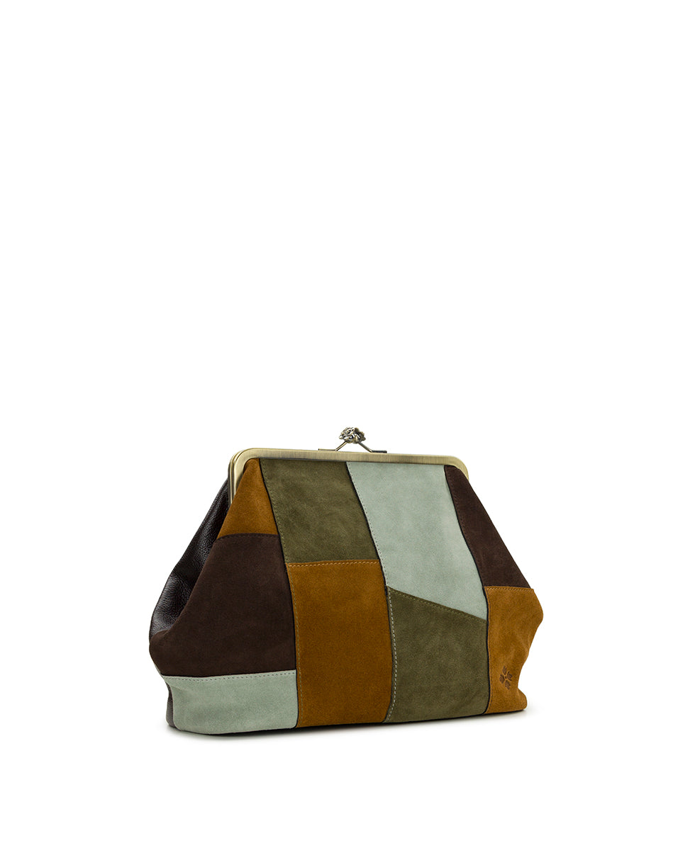 Female - Vivienne Frame | Suede Patchwork | Chocolate/Cognac/Olive/Nordic Blue - chocolate/cognac/olive/nordic blue - by Patricia Nash - View 3 of 4
