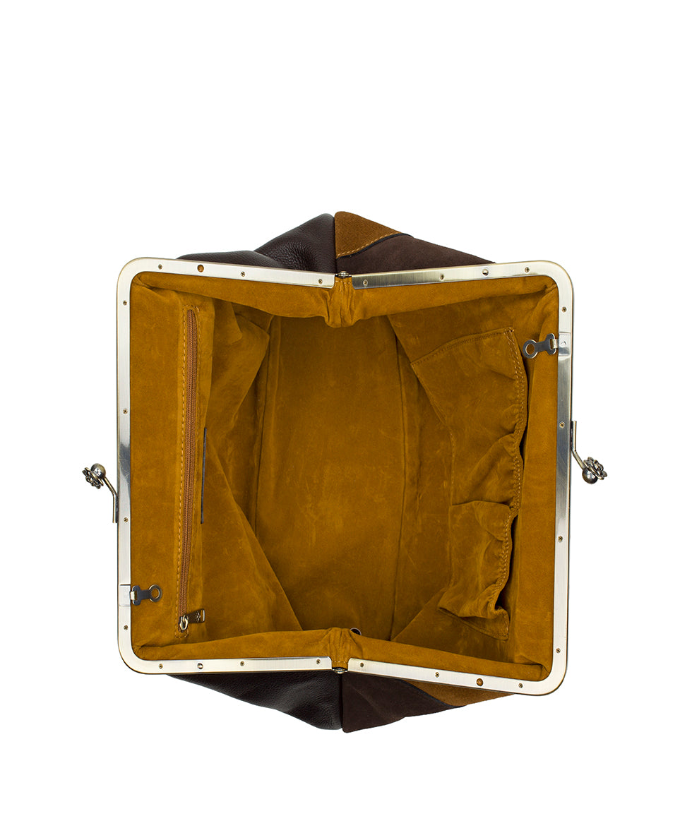 Female - Vivienne Frame | Suede Patchwork | Chocolate/Cognac/Olive/Nordic Blue - chocolate/cognac/olive/nordic blue - by Patricia Nash - View 4 of 4
