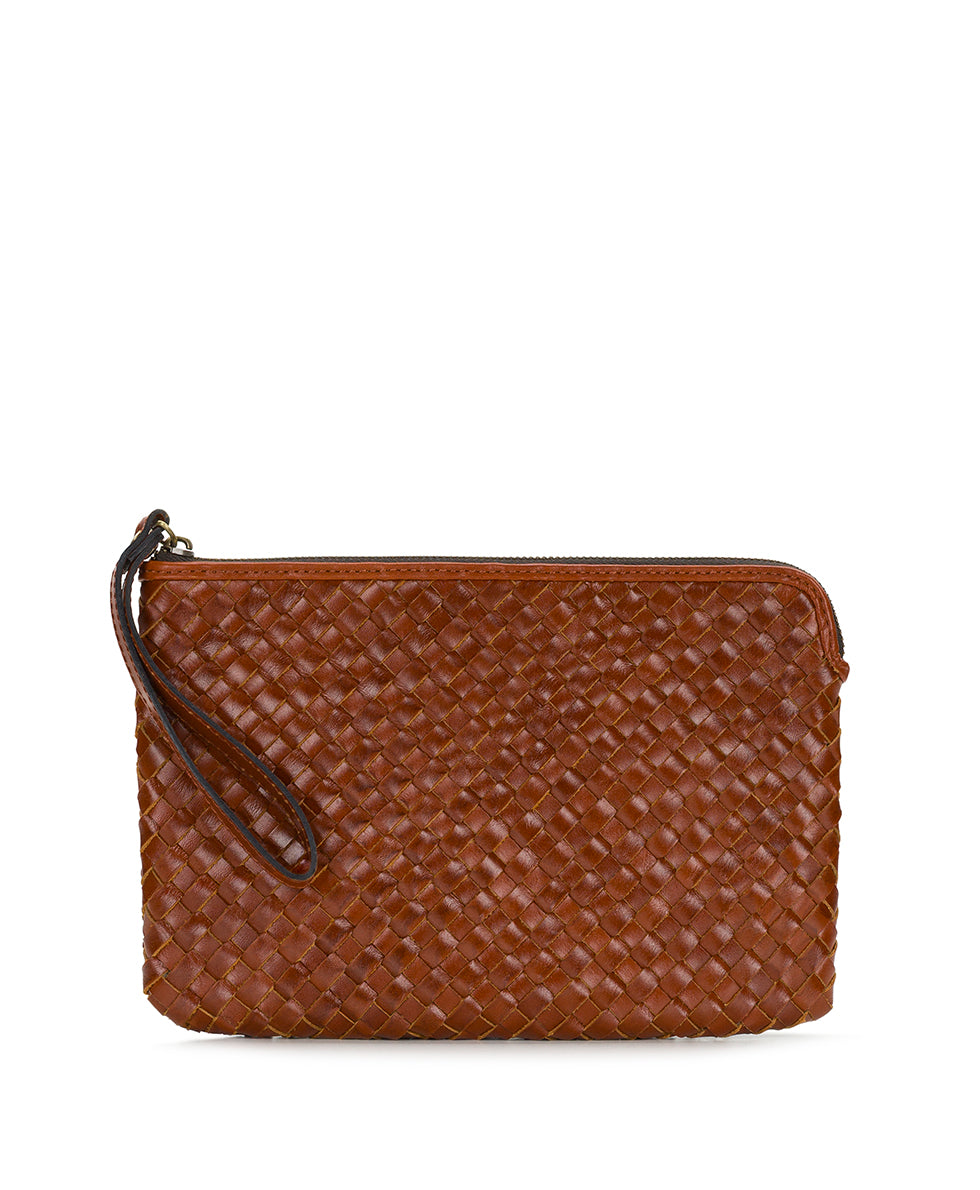 Female - Leisha Wristlet - Hand Stained Woven - cognac - by Patricia Nash - View 1 of 10