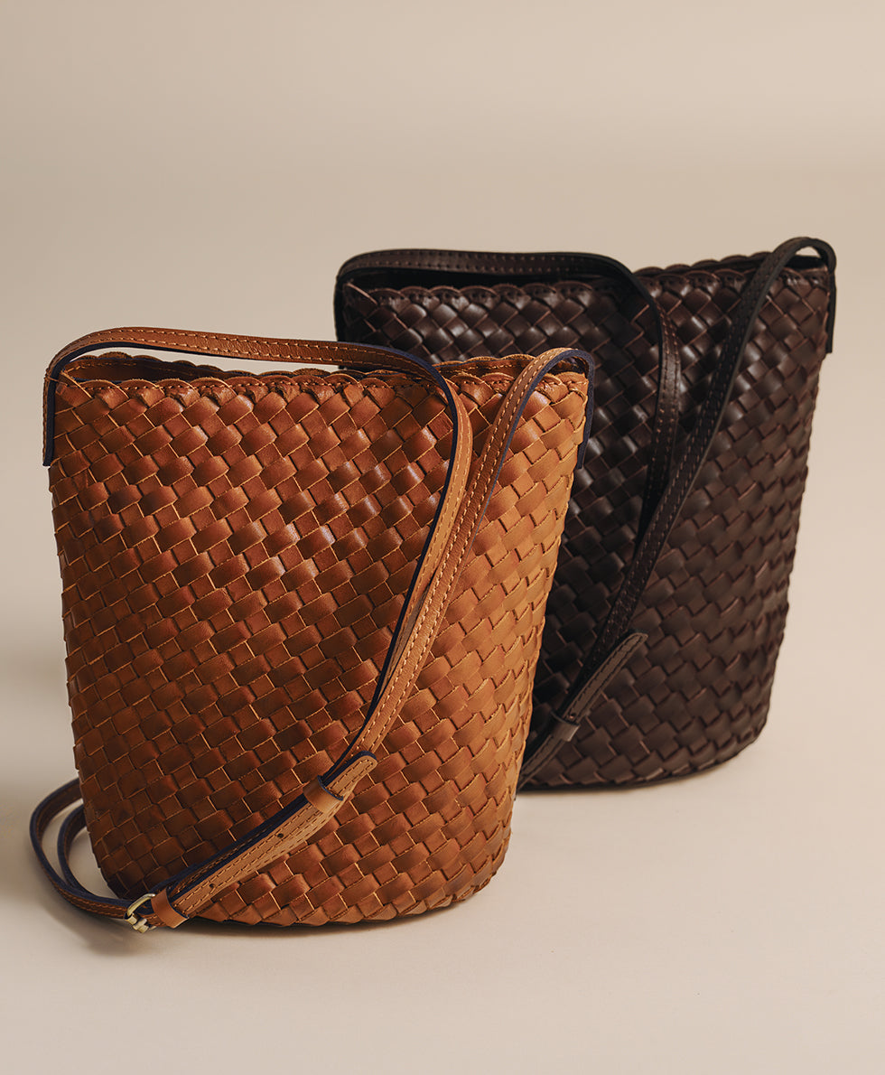 Female - Darcy Crossbody - Hand Stained Woven - cognac - by Patricia Nash - View 11 of 17