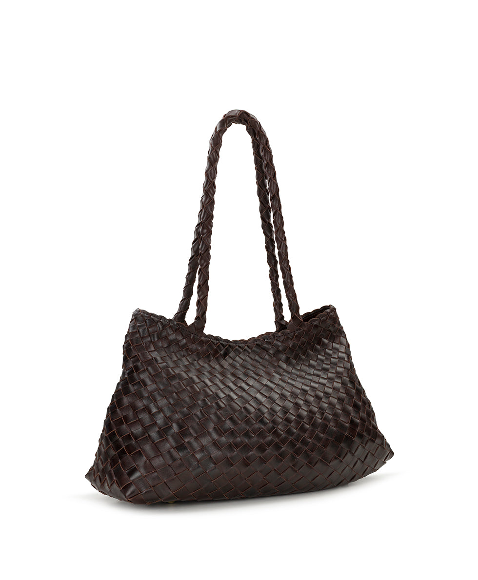 Female - Cheri Large Satchel - Hand Stained Woven - cognac - by Patricia Nash - View 3 of 14