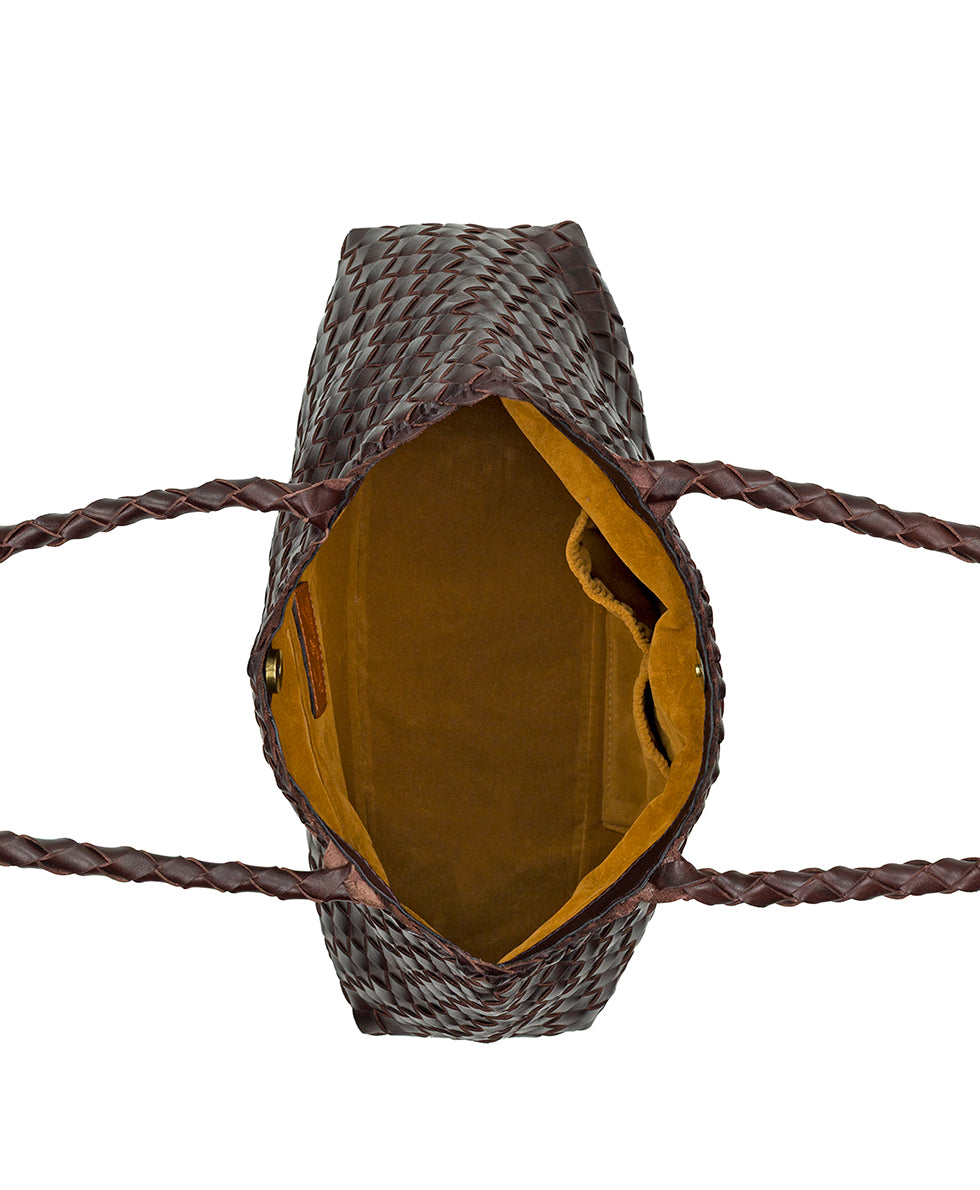 Female - Cheri Large Satchel - Hand Stained Woven - cognac - by Patricia Nash - View 5 of 14