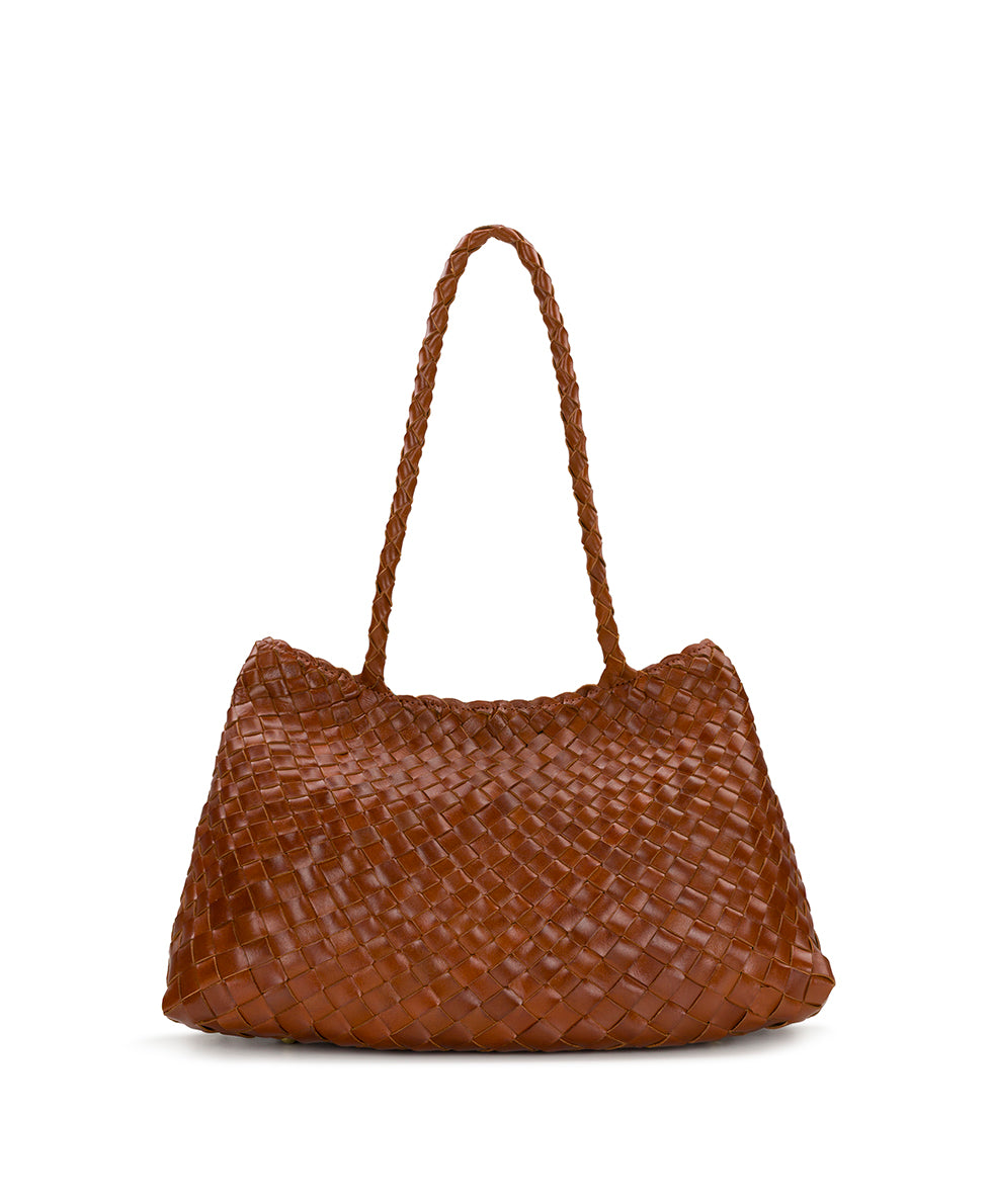 Female - Cheri Large Satchel - Hand Stained Woven - cognac - by Patricia Nash - View 7 of 14
