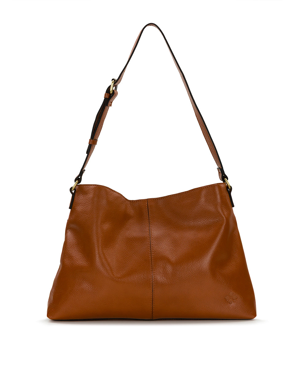 Female - Liora Slouchy Tote - Rugged Natural Grain Leather - cognac - by Patricia Nash - View 3 of 14