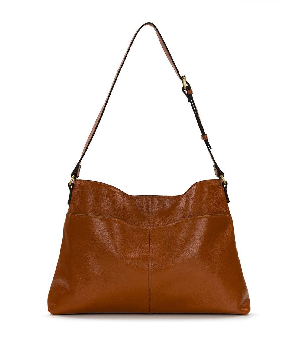 Female - Liora Slouchy Tote - Rugged Natural Grain Leather - cognac - by Patricia Nash - View 5 of 14