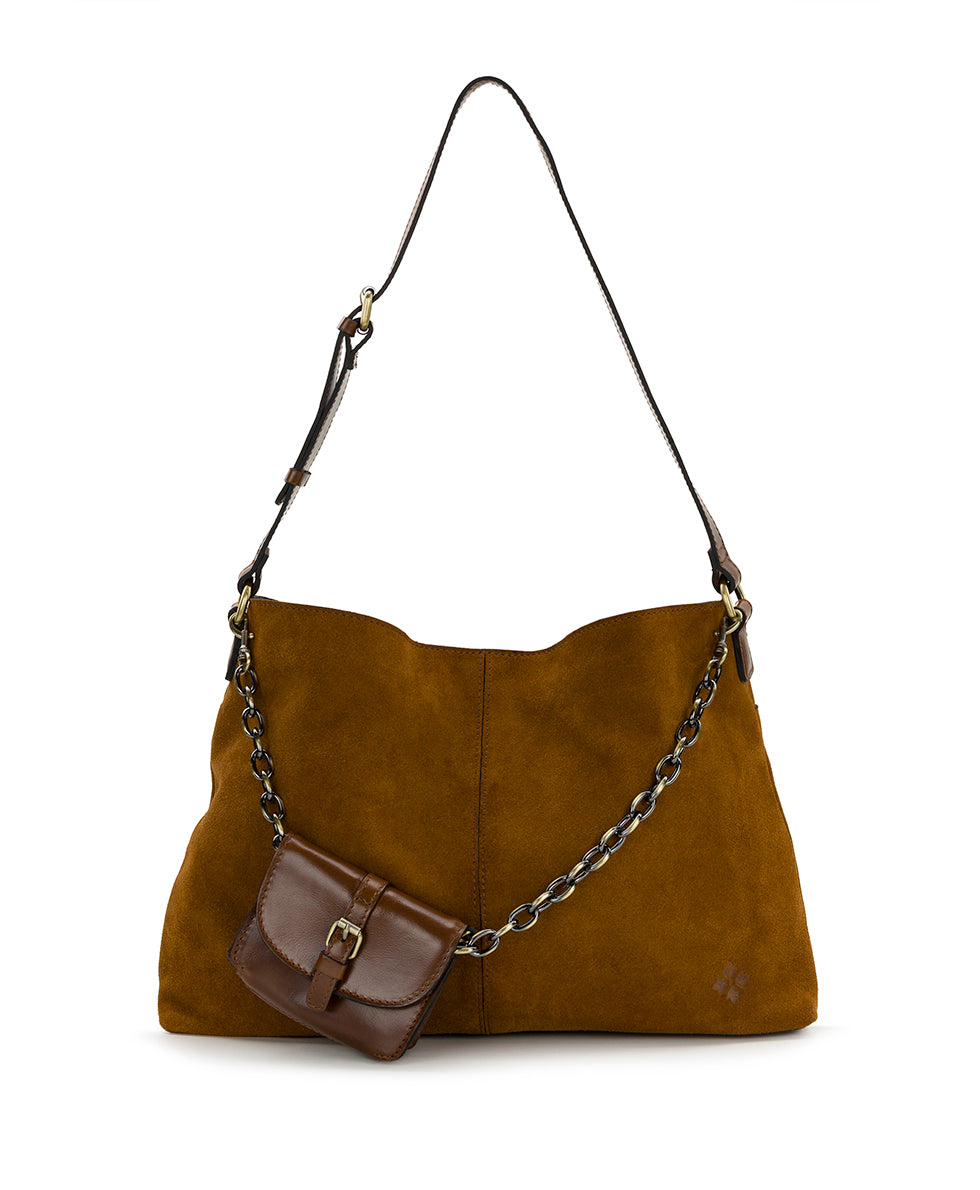 Female - Liora Slouchy Tote | Suede Leather | Cognac - cognac - by Patricia Nash - View 1 of 10