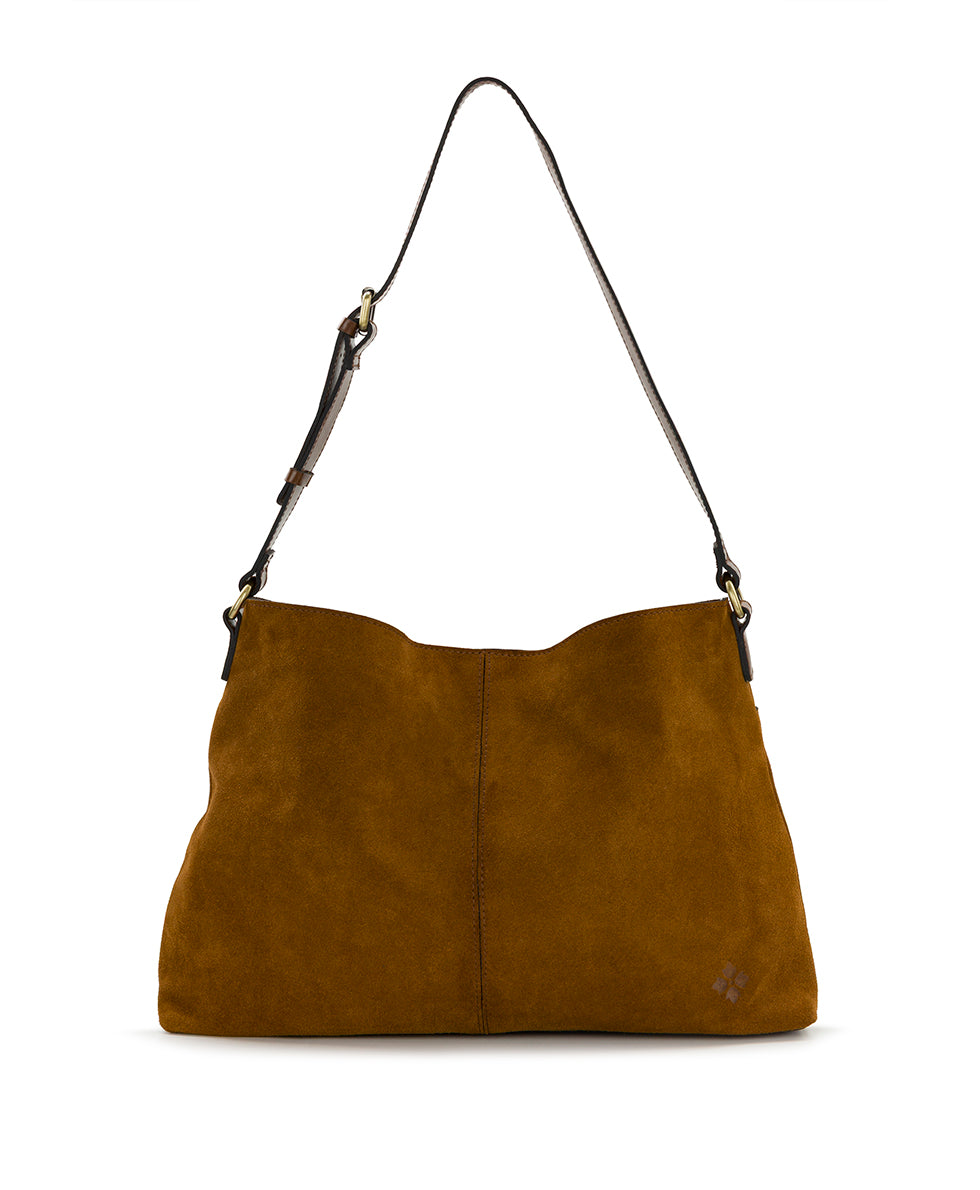 Female - Liora Slouchy Tote | Suede Leather | Cognac - cognac - by Patricia Nash - View 4 of 10