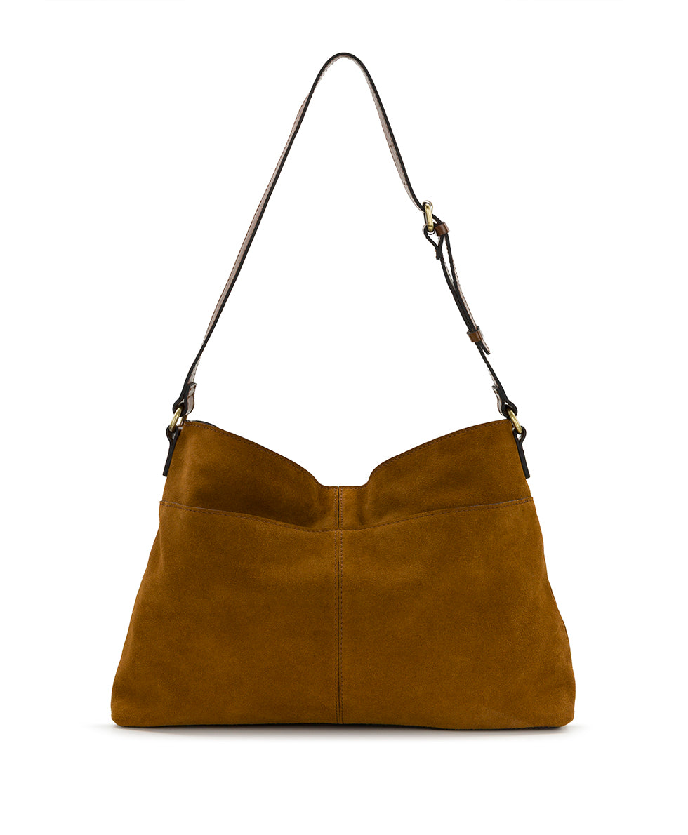 Female - Liora Slouchy Tote | Suede Leather | Cognac - cognac - by Patricia Nash - View 5 of 10