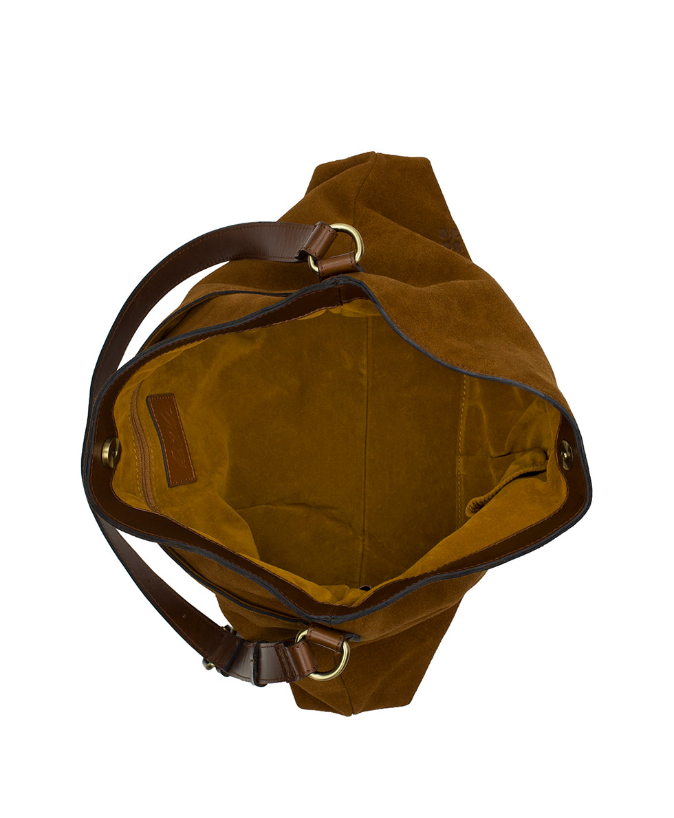 Female - Liora Slouchy Tote | Suede Leather | Cognac - cognac - by Patricia Nash - View 7 of 10