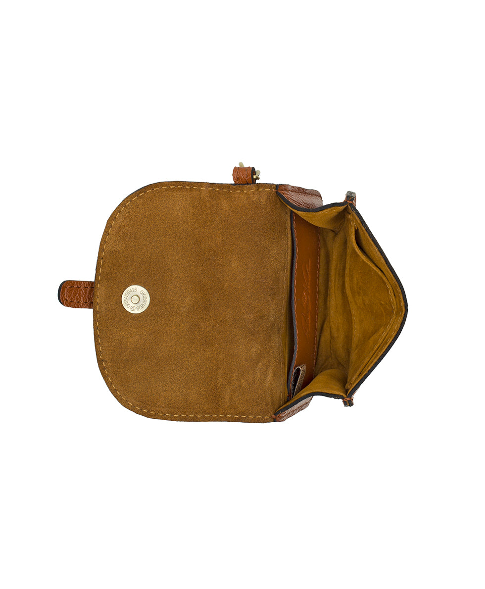 Female - Liora Slouchy Tote with Mini Torri - Suede Leather - cognac - by Patricia Nash - View 10 of 10