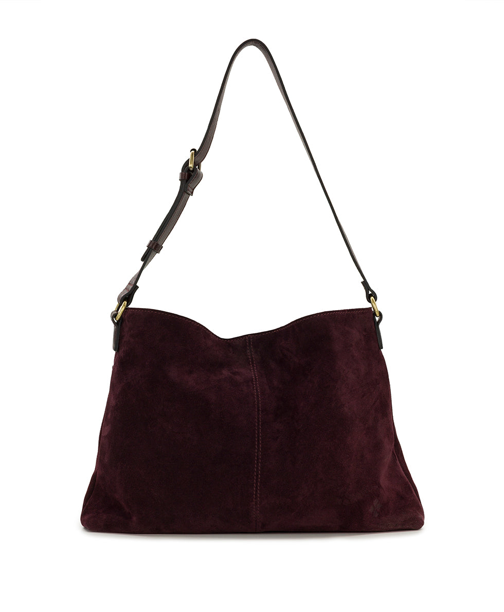 Female - Liora Slouchy Tote | Suede Leather | Plum - plum - by Patricia Nash - View 3 of 9