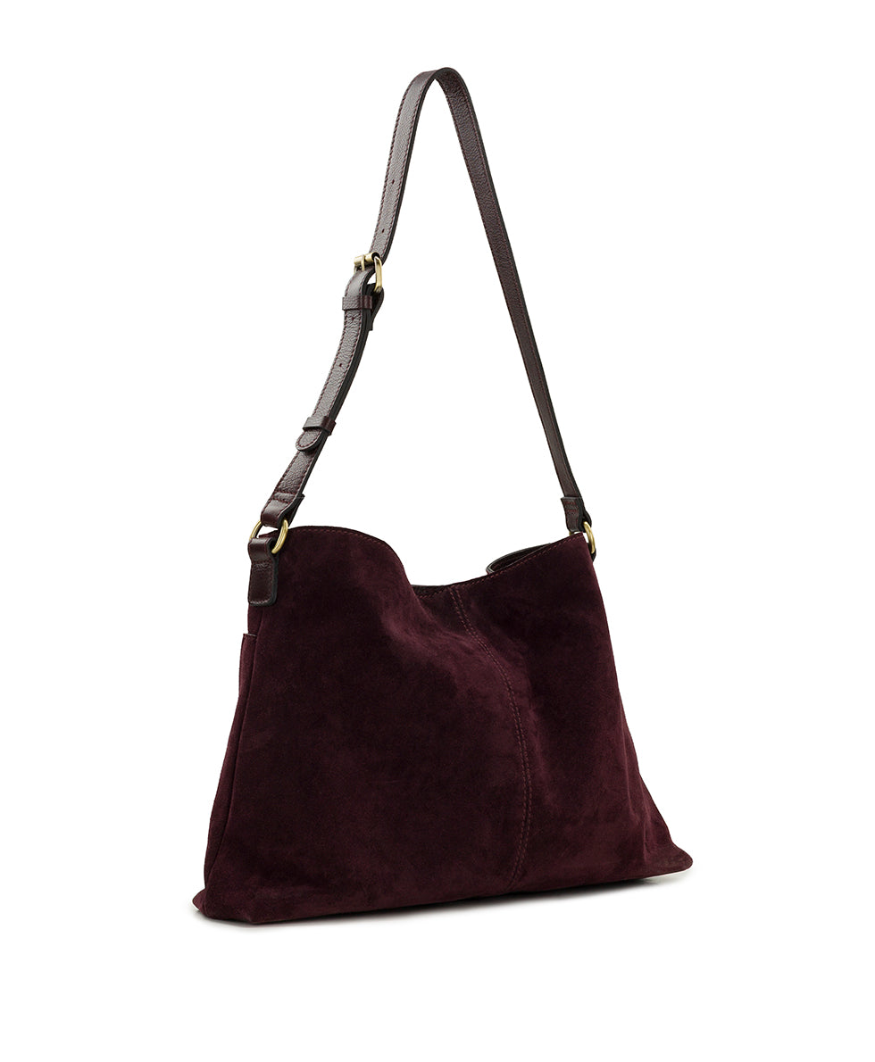Female - Liora Slouchy Tote | Suede Leather | Plum - plum - by Patricia Nash - View 5 of 9