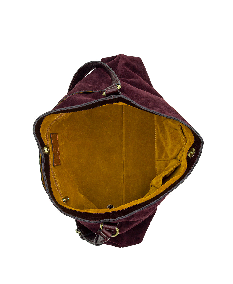 Female - Liora Slouchy Tote | Suede Leather | Plum - plum - by Patricia Nash - View 6 of 9