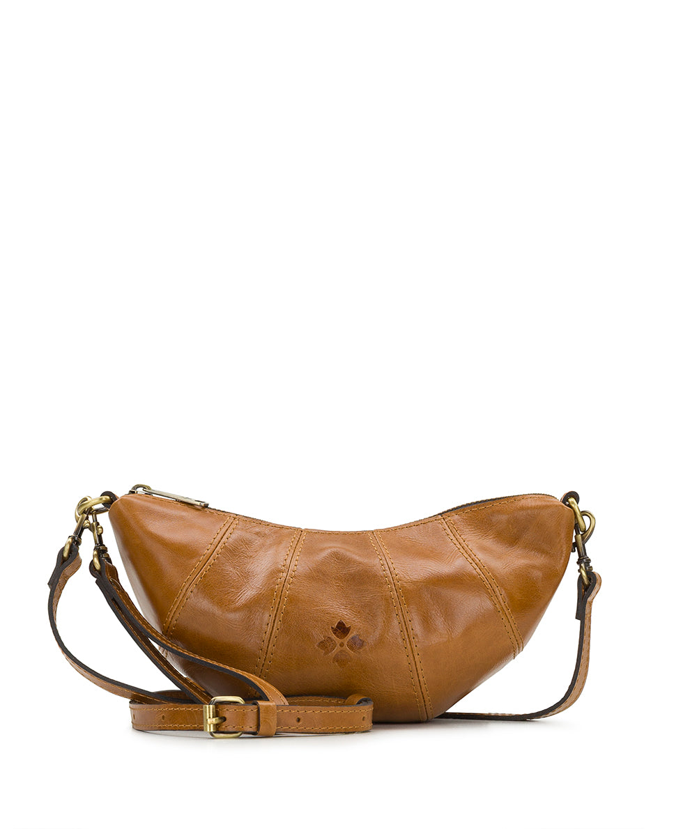 Female - Croissant Crossbody - Vintage Glazed Leather - light tan - by Patricia Nash - View 1 of 4