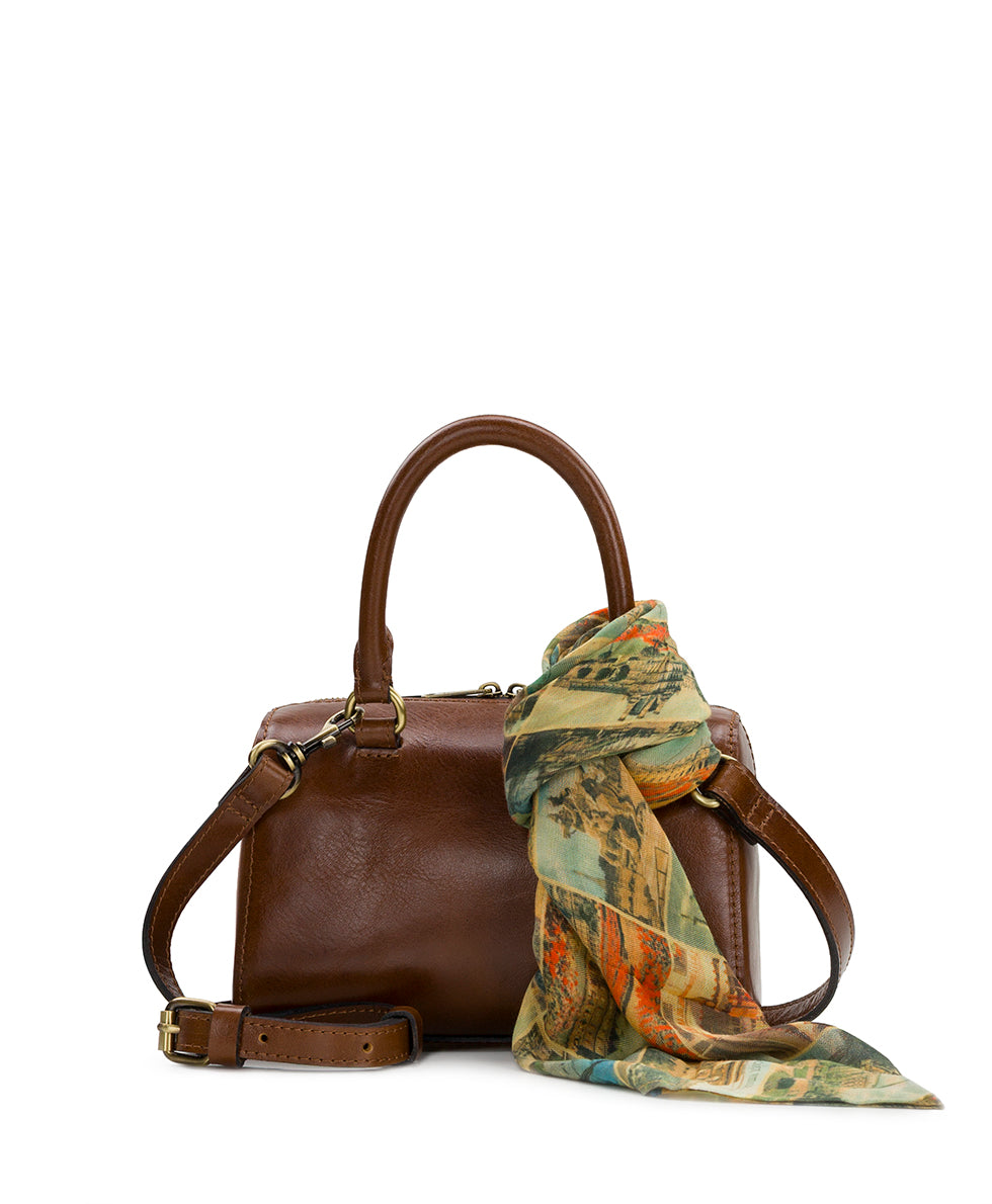 Female - Rodez Satchel with Scarf - Vintage Distressed - cognac - by Patricia Nash - View 1 of 13