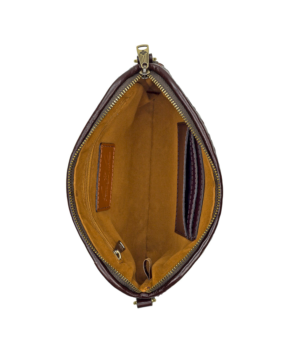 Female - Sevran Crossbody - Hand Stained Woven - cognac - by Patricia Nash - View 4 of 12