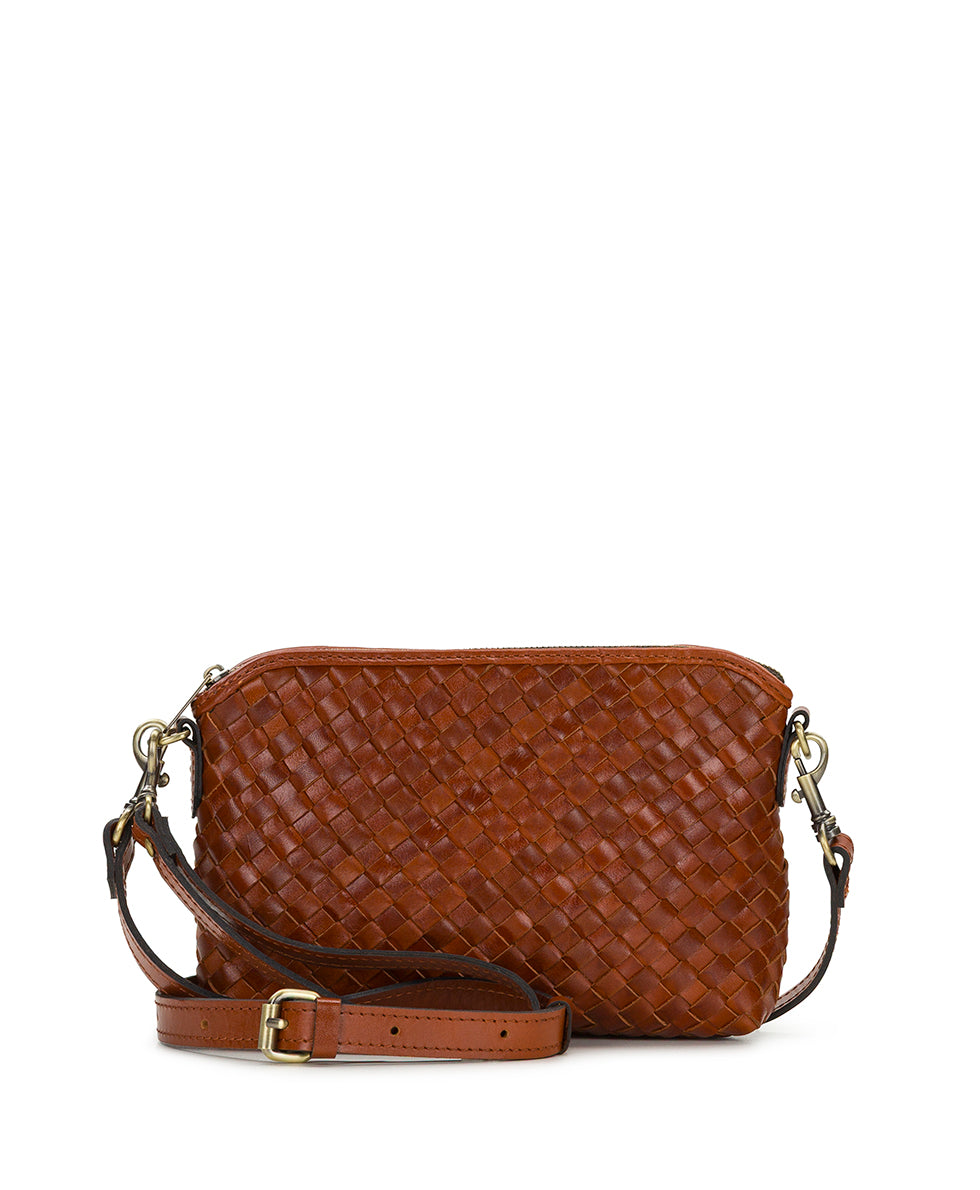 Female - Sevran Crossbody - Hand Stained Woven - cognac - by Patricia Nash - View 5 of 12