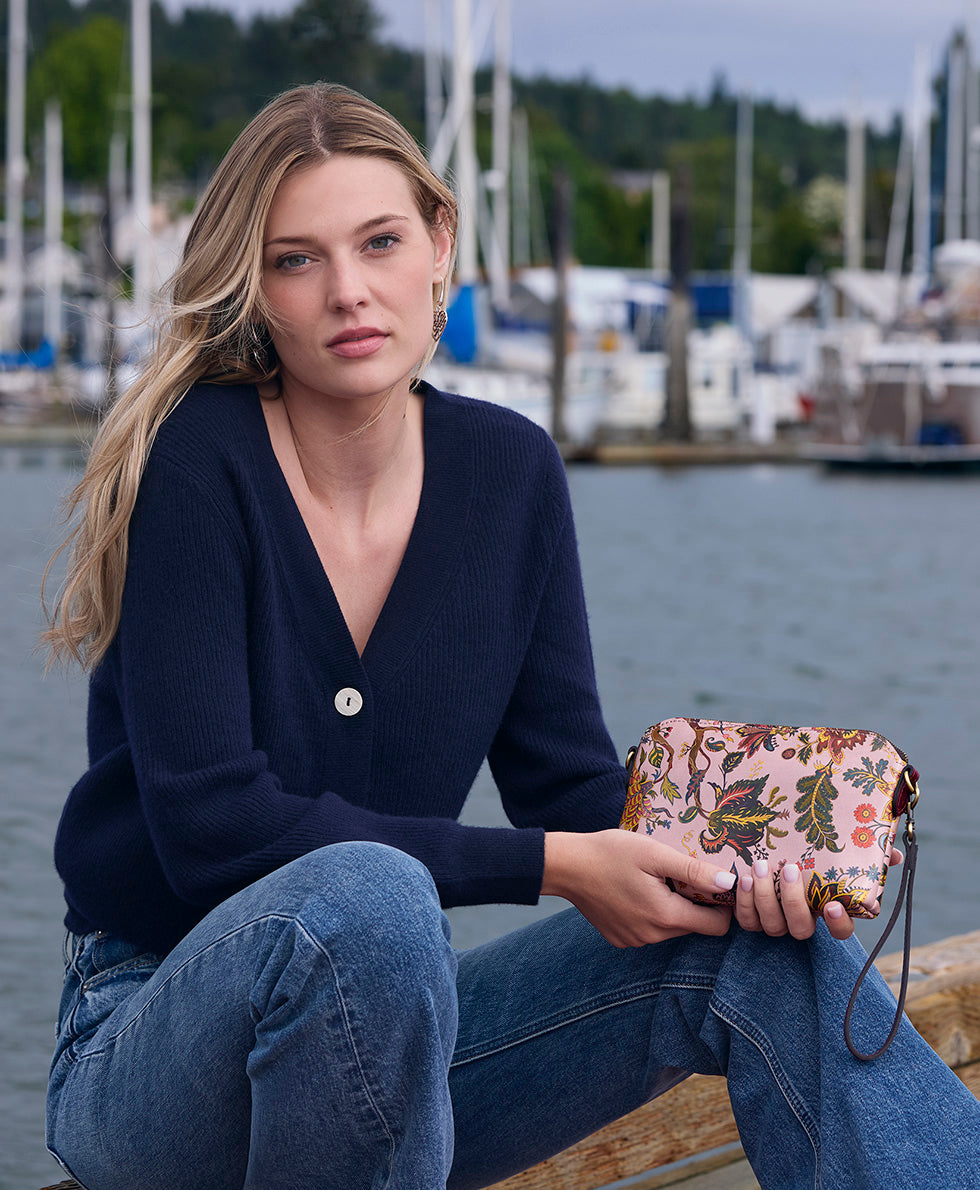 Female - Sevran Crossbody | Danish Floral Tapestry  | Danish Floral Tapestry - danish floral tapestry - by Patricia Nash - View 2 of 6
