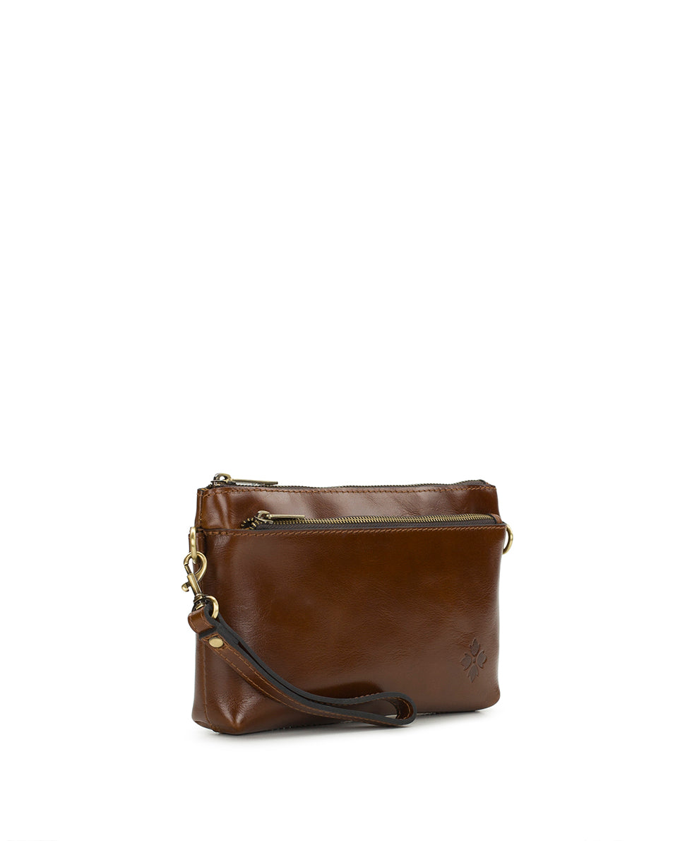 Female - Mignon Wristlet Crossbody | Vintage Distressed | Cognac - cognac - by Patricia Nash - View 3 of 4