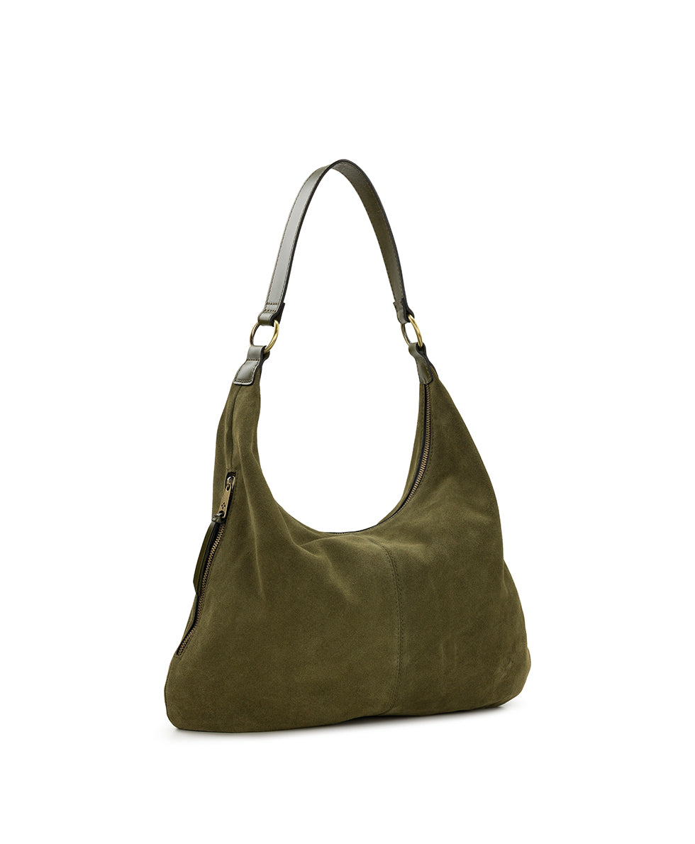Female - Esther Hobo | Suede Leather | Olive - olive - by Patricia Nash - View 3 of 4