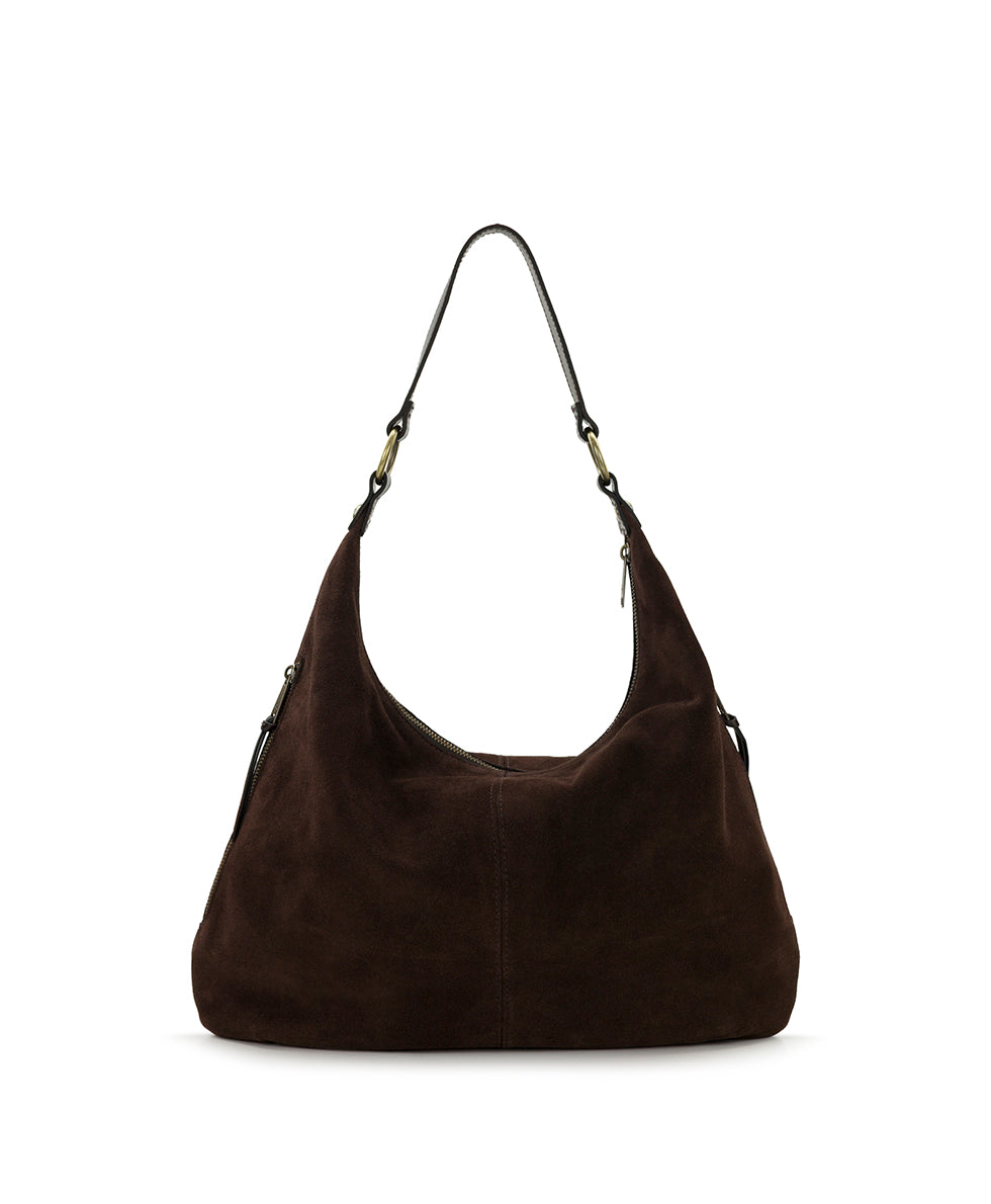 Female - Esther Hobo | Suede Leather | Chocolate - chocolate - by Patricia Nash - View 3 of 5