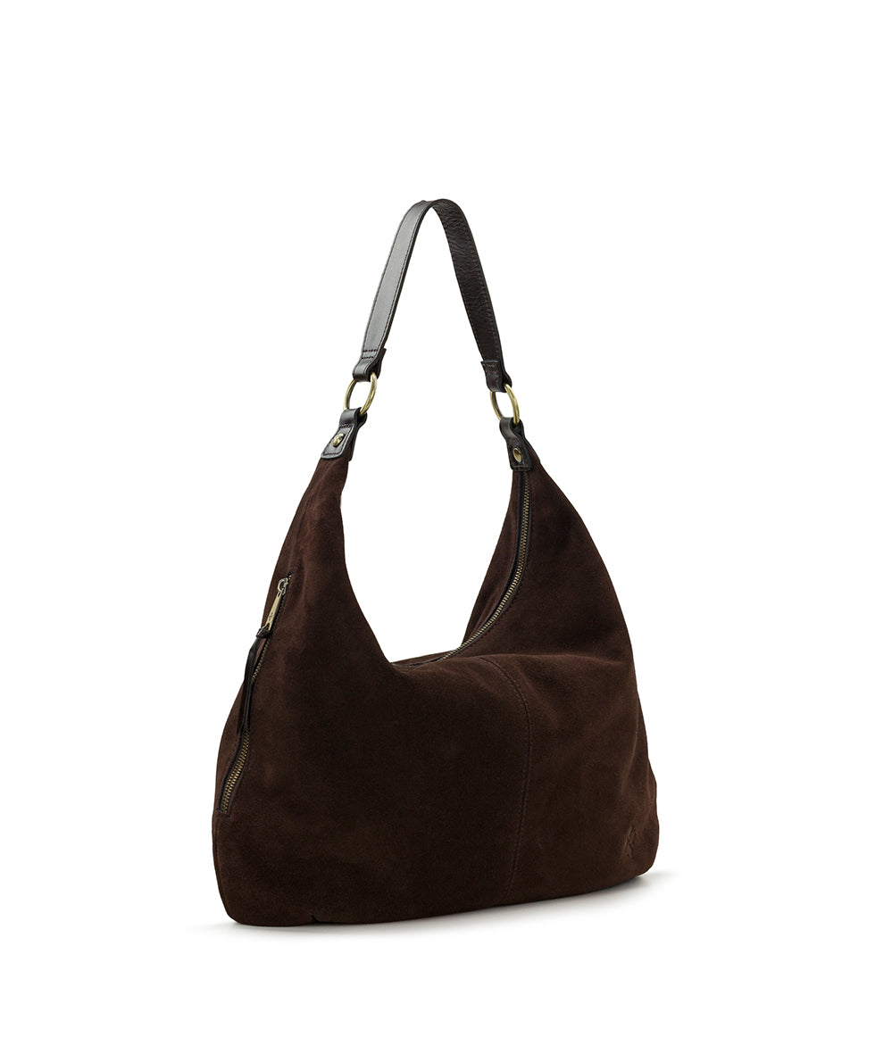 Female - Esther Hobo | Suede Leather | Chocolate - chocolate - by Patricia Nash - View 4 of 5