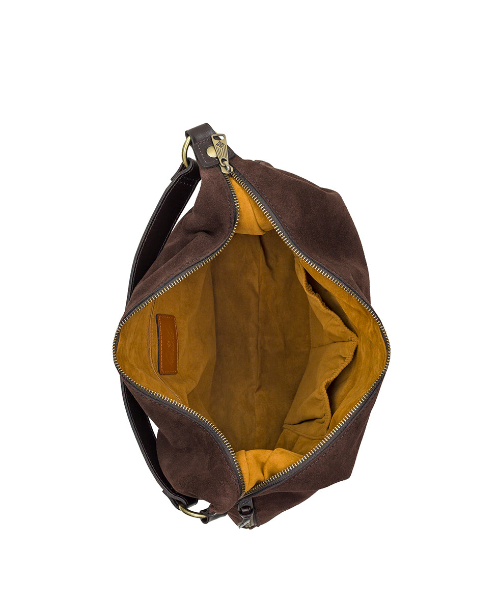 Female - Esther Hobo | Suede Leather | Chocolate - chocolate - by Patricia Nash - View 5 of 5